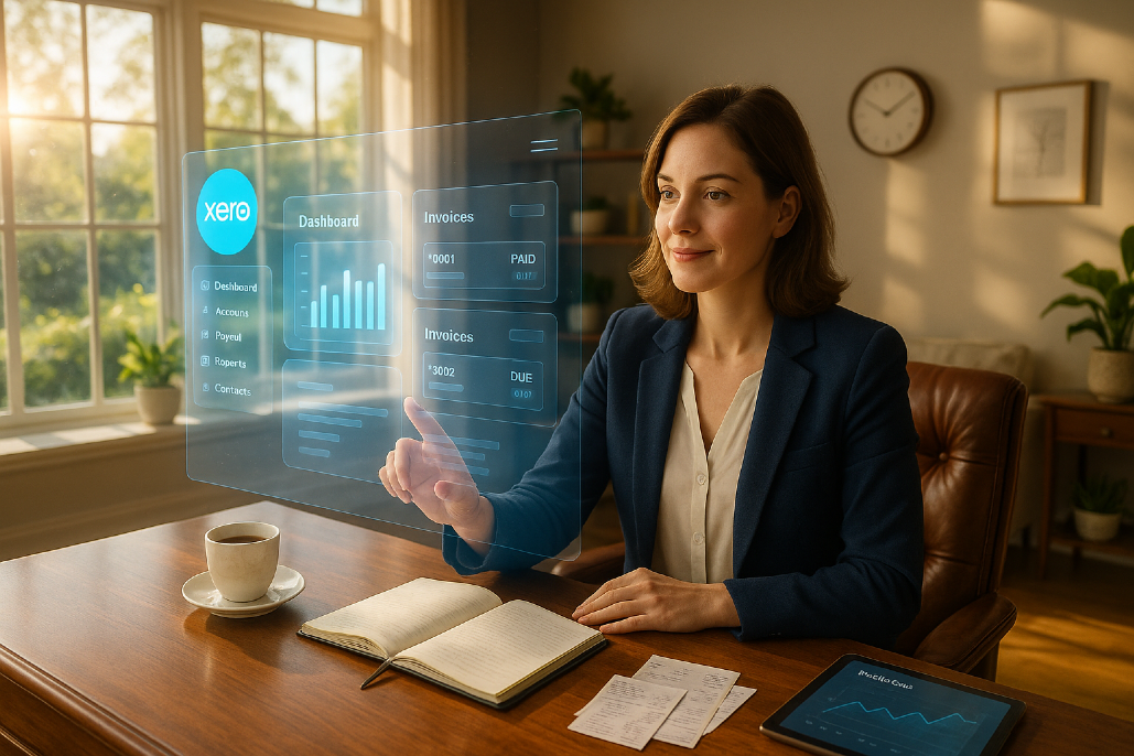 Xero on the screen, Numbers dance in perfect form, Balance achieved, peace